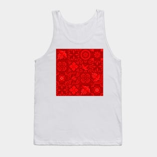 Mexican Red Talavera Tile Pattern by Akbaly Tank Top